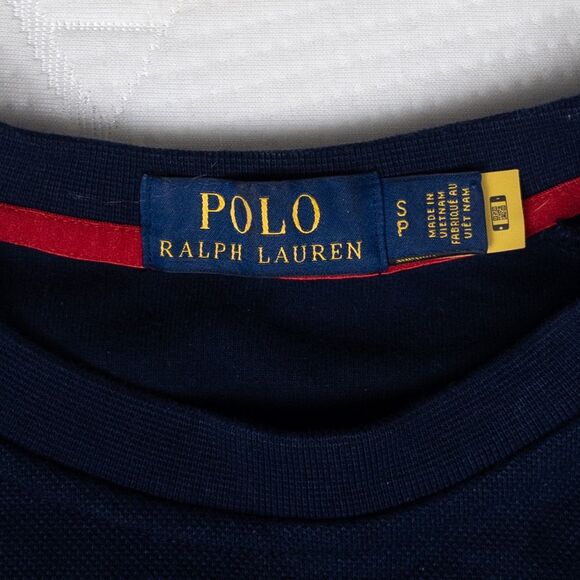 Polo Ralph Lauren Crewneck Sweatshirt Small Spellout Retro Athletic Phys Ed Navy - Picture 7 of 8